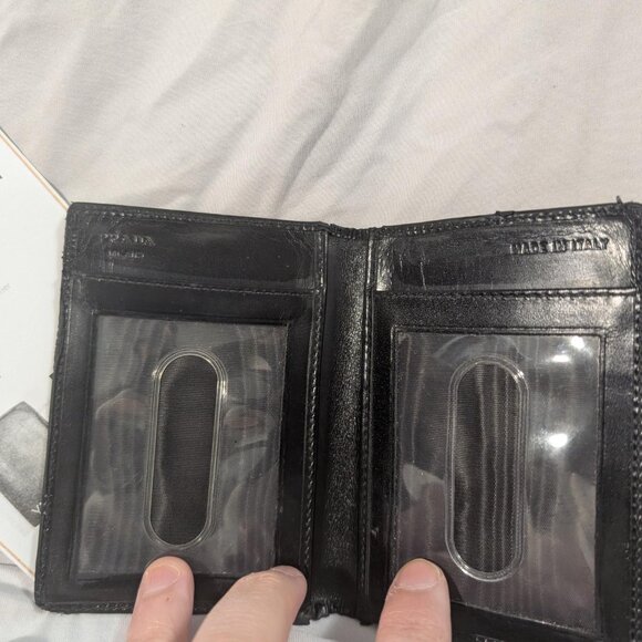 Authentic Black Prada Bifold Cardholder Wallet with Certificate of Authenticity - Picture 4 of 4